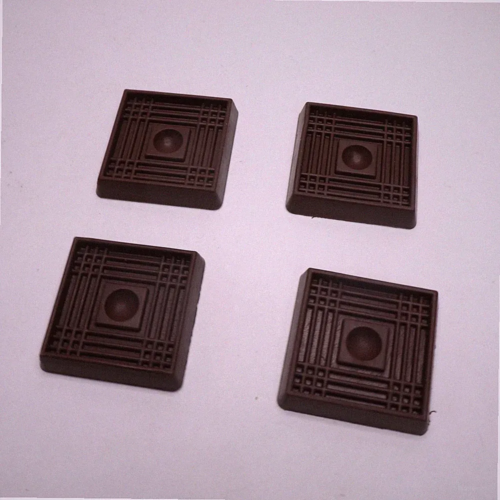 (4-Pk) Everbilt Square Furniture Cups Rubber Brown 2 750 989