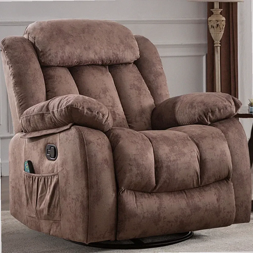 CANMOV Massage Swivel Rocker Recliner with Heat and Vibration, Manual Recliner