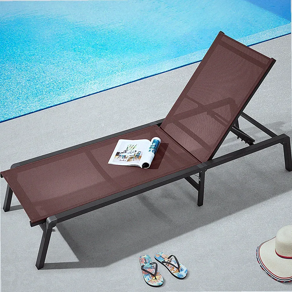 Patio Reclining Chaise Lounge Chair Outdoor Pool Lawn Beach Loungers