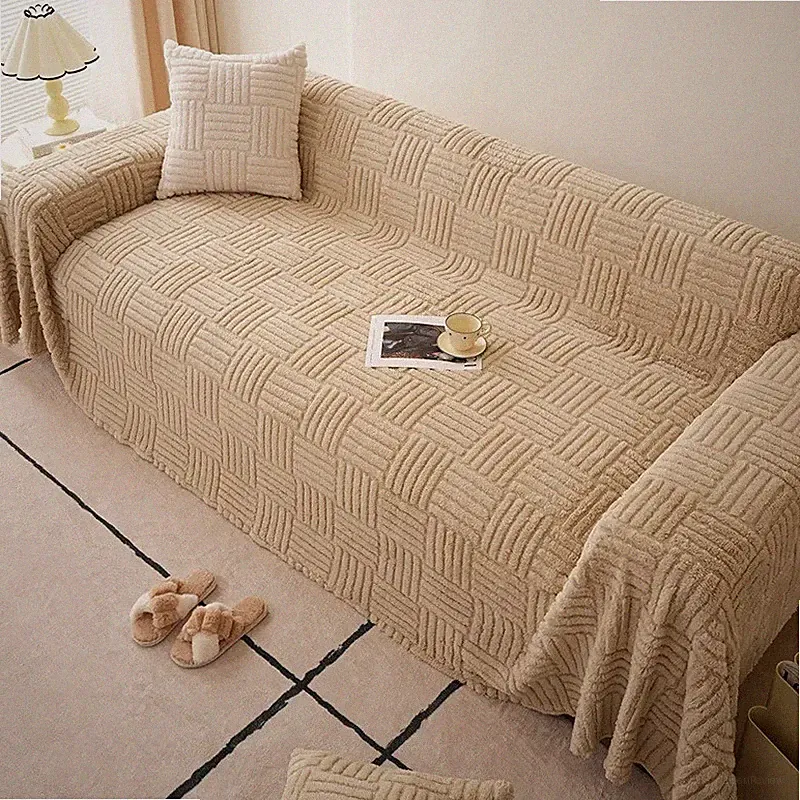 Plush Sofa Towel Blanket Couch Cover Universal Full-cover Warm Velvet Slipcover