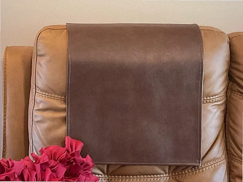 Recliner Sofa Love seat Chaise Headrest Cover furniture protector Vinyl Brown