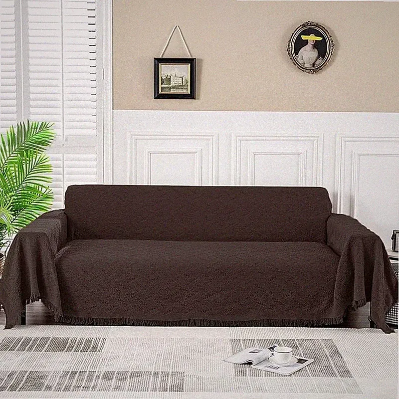 Sofa Cover Protector Cotton Blend Couch Slipcover Easy Care Home Decor Blanket