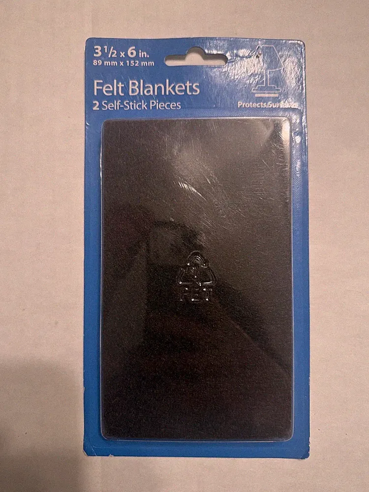 Waxman 2 Pieces 3-1/2 x 6" FELT BLANKETS Dark Brown SELF STICK Furniture, NEW.